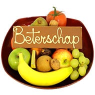 Fruitschaal met beterschap chocolade reep bezorgen in Nijmegen